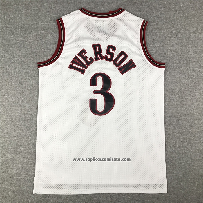 Camiseta Philadelphia 76ers Allen Iverson #3 Mitchell & Ness 1997-98 Blanco